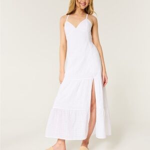Hollister Open Back Maxi White Dress NWT